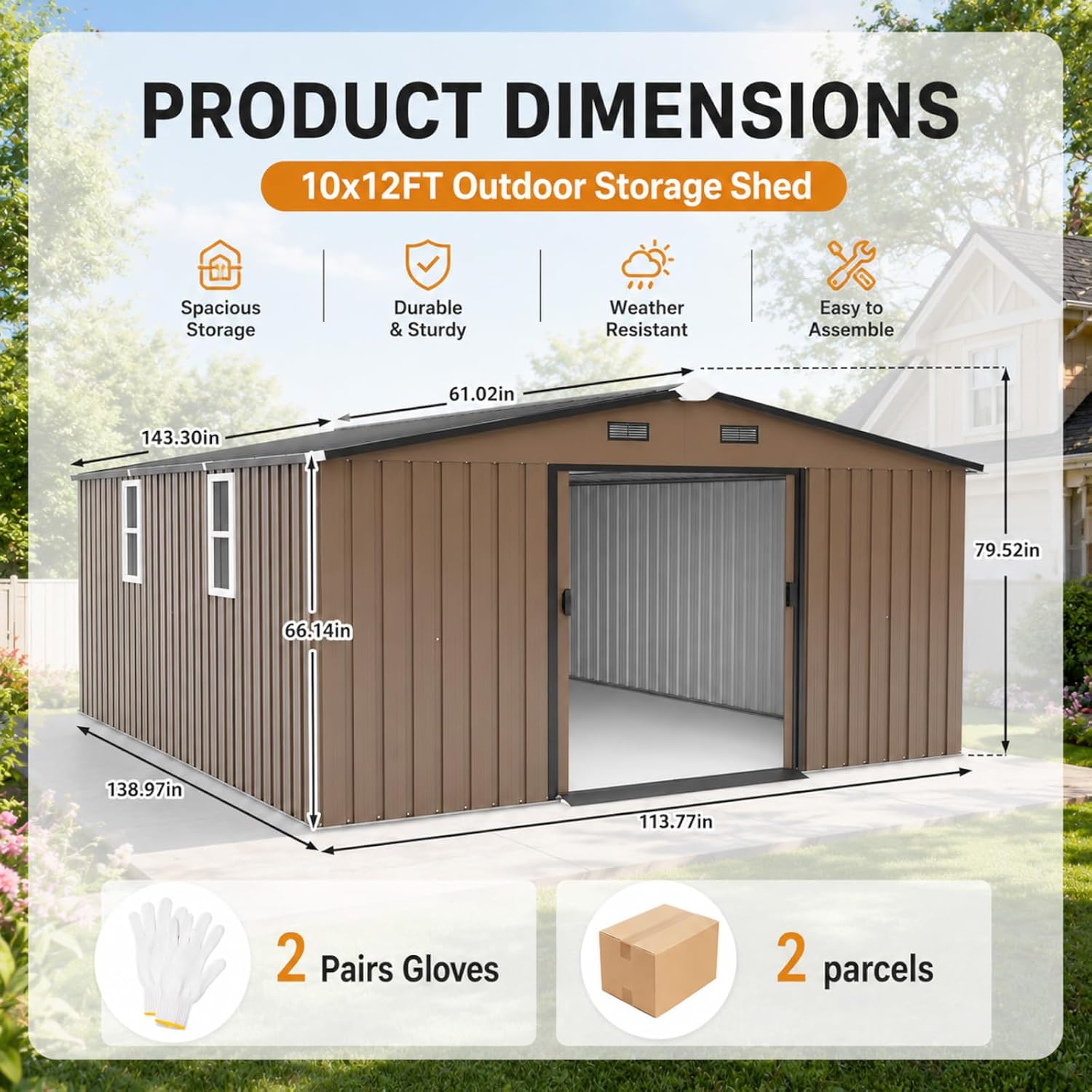 Metal Storage Shed 10x12FT Out - đánh giá và giá Gardening Tools