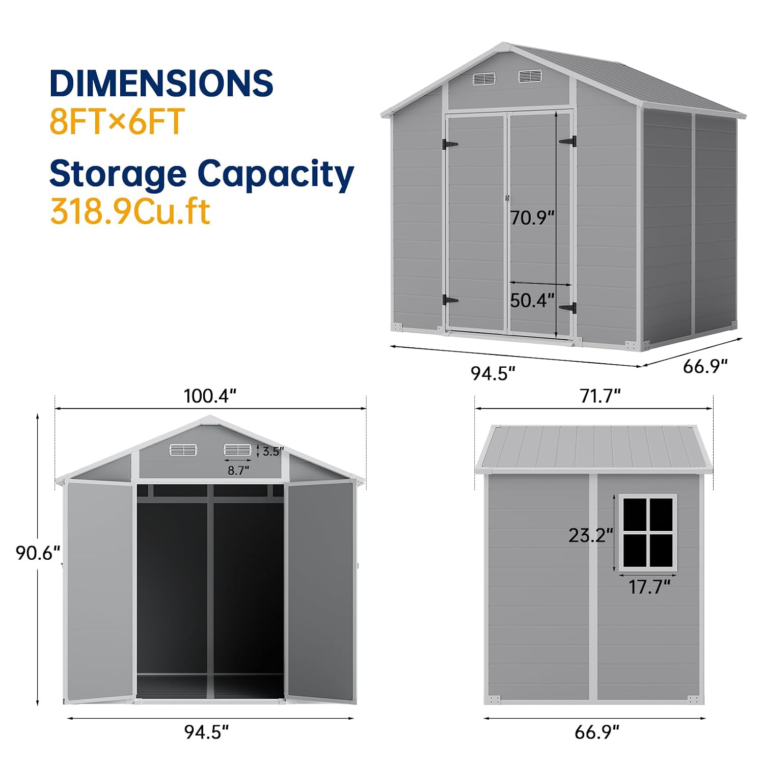 8x6 FT Outdoor Storage Shed wi - đánh giá và giá Gardening Tools