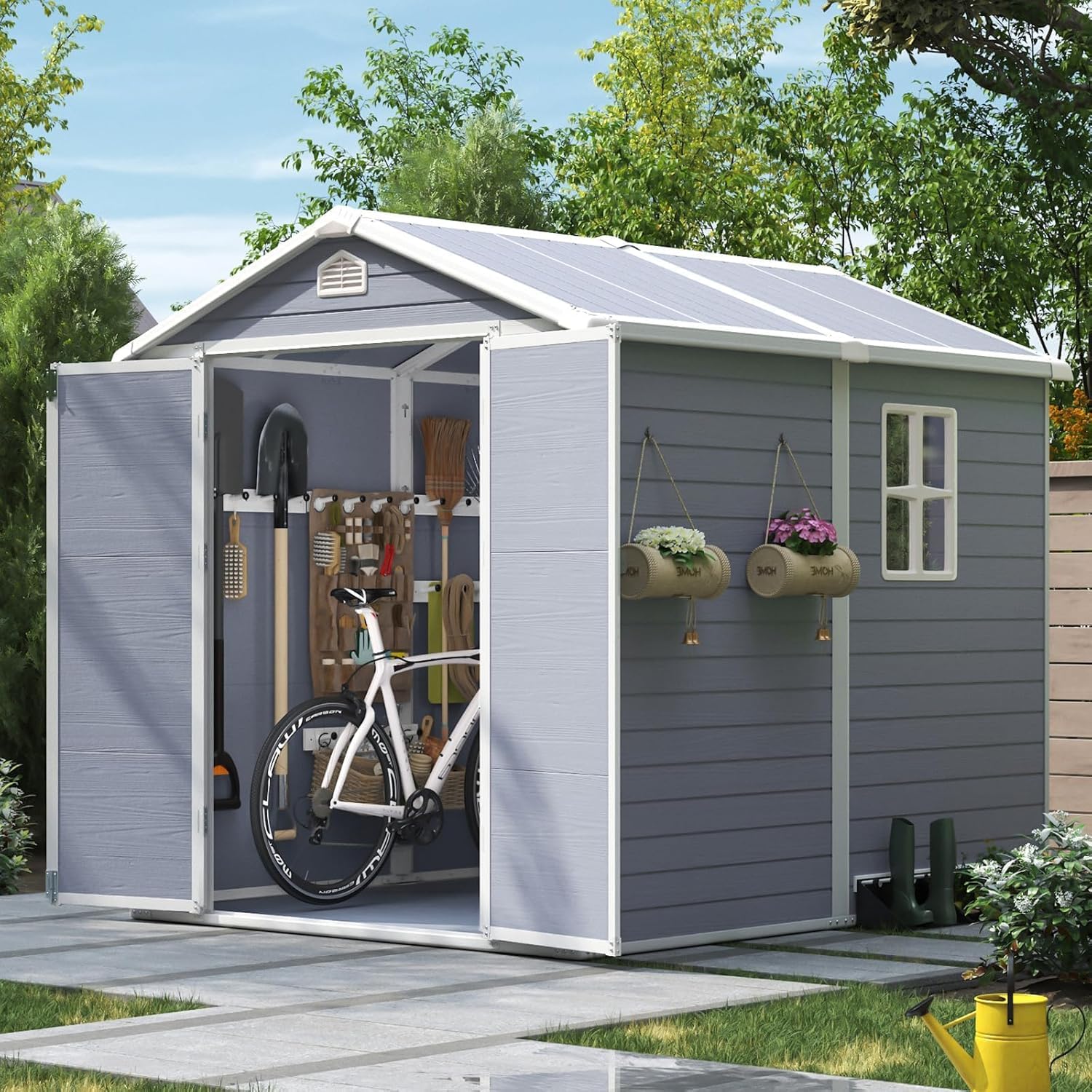 6x8 FT Outdoor Storage Shed Re - đánh giá và giá Gardening Tool
