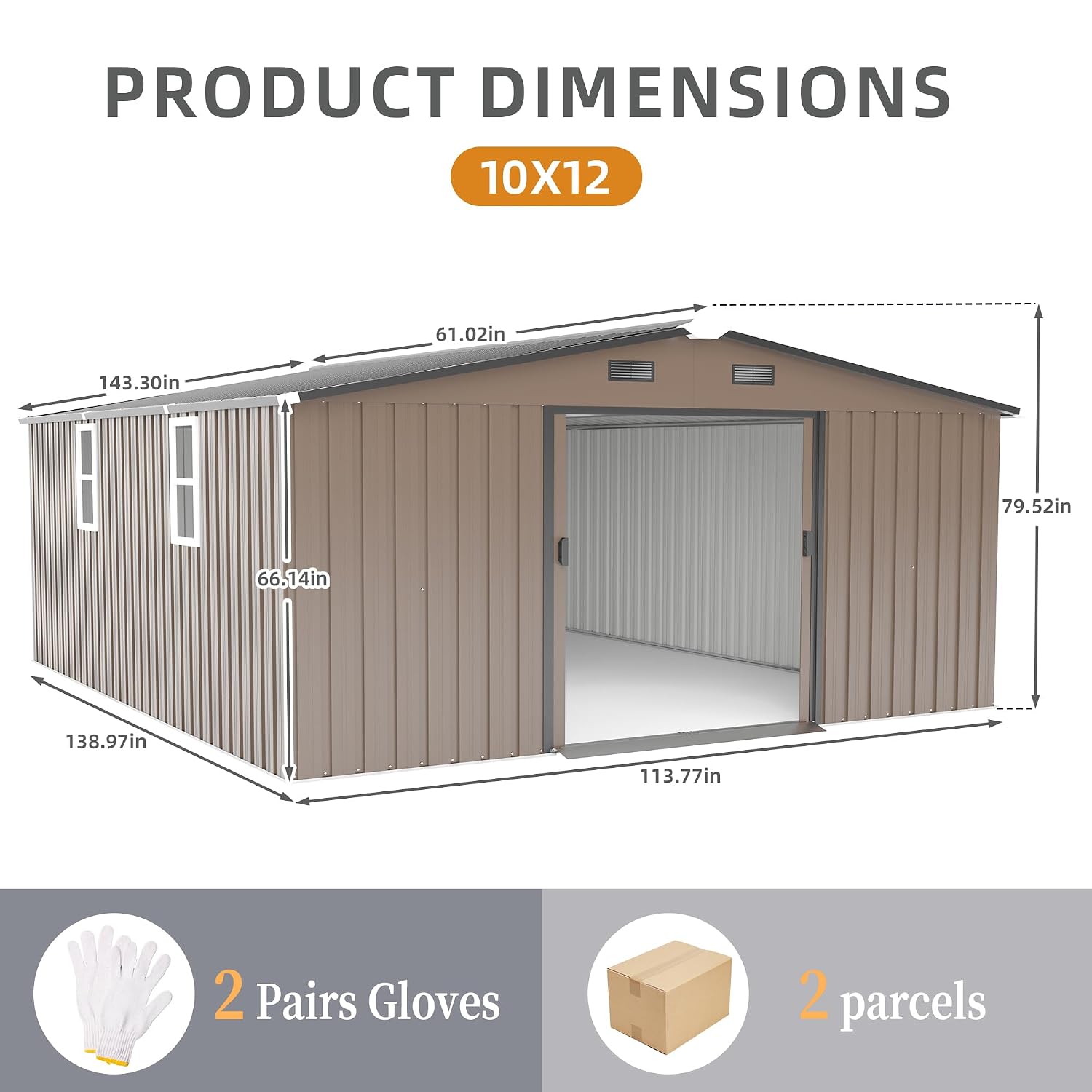 10x12 FT Outdoor Metal Storage - đánh giá và giá Gardening Tool
